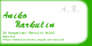 aniko markulin business card